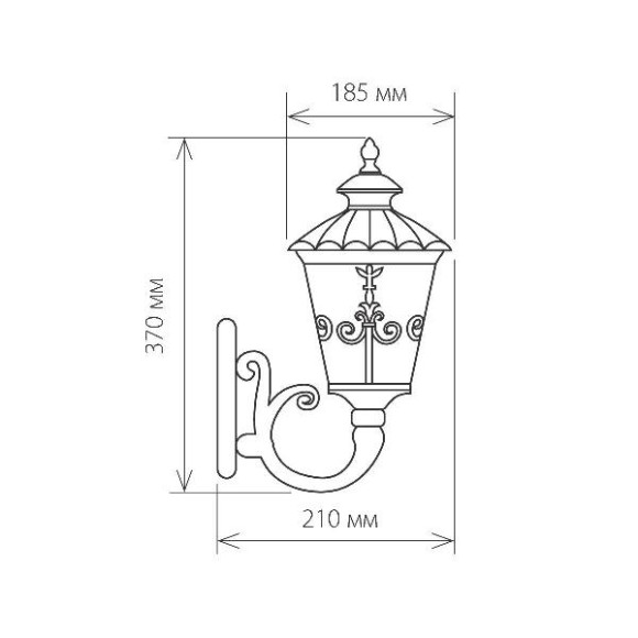 Настенный фонарь уличный Diadema черное золото GLYF-8046U