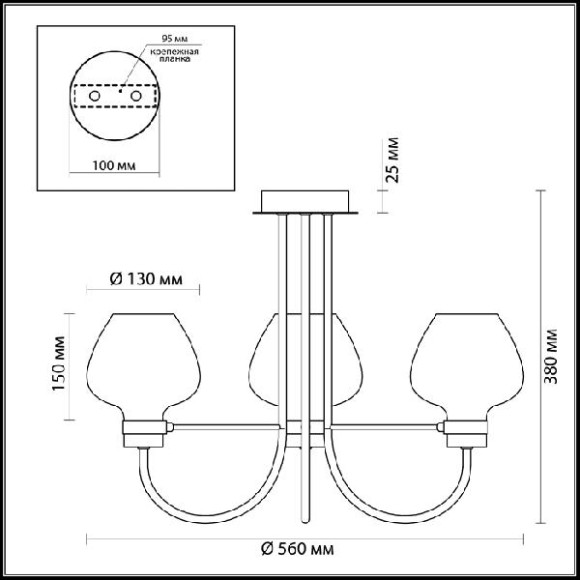 Потолочная люстра Ilona 3708/3C
