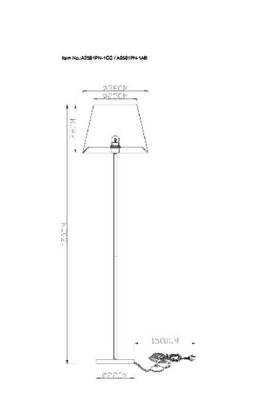 Торшер Elba A2581PN-1CC