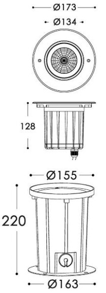 Встраиваемый светильник уличный COB 730420
