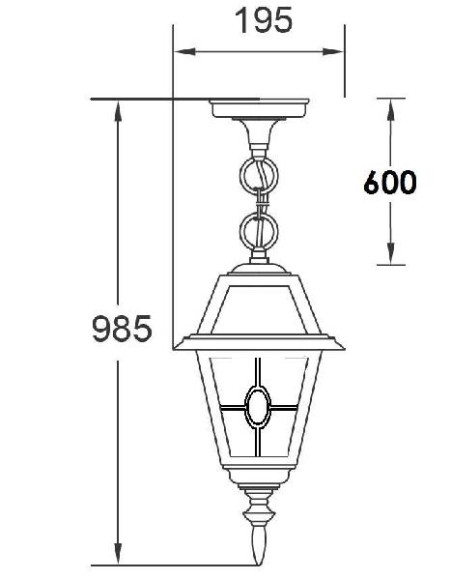 Уличный светильник подвесной  91105 lgY Bl