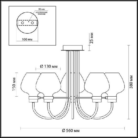 Потолочная люстра Ilona 3708/5C