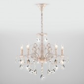 Подвесная люстра Kiva 3113/5 белый с золотом/прозрачный хрусталь Strotskis