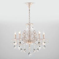 Подвесная люстра Kiva 3113/5 белый с золотом/прозрачный хрусталь Strotskis