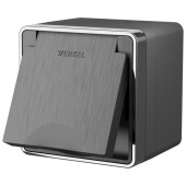 Розетка Накладные механизмы Gallant графит рифленый WL15-02-04