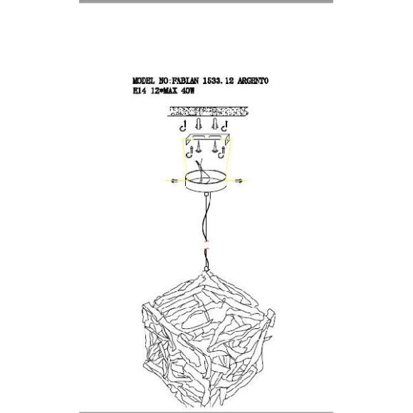 Подвесной светильник Fabian FABIAN 1533.12 ARGENTO