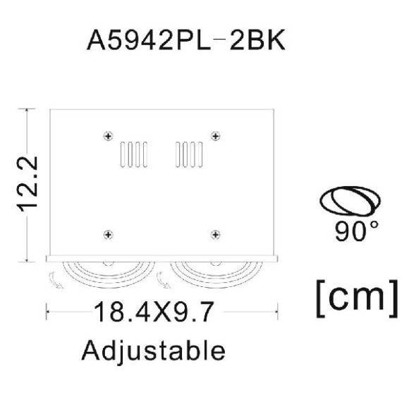 Точечный светильник Cardani  Piccolo A5942PL-2BK