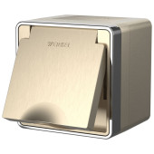 Розетка Накладные механизмы Gallant шампань рифленый WL15-02-04