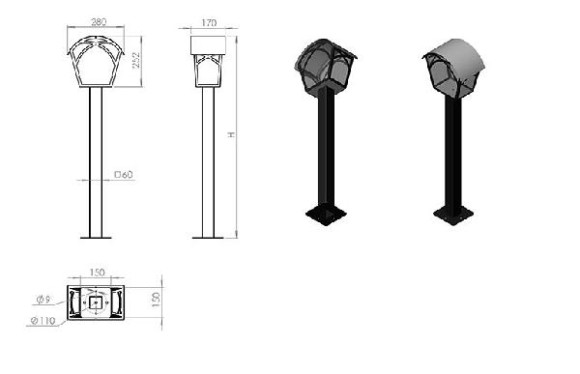 Наземный фонарь Мадрид 140-41/b-11