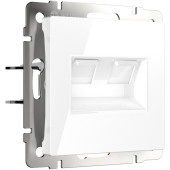 Розетка Встраиваемые механизмы белые WL01-RJ45+RJ45