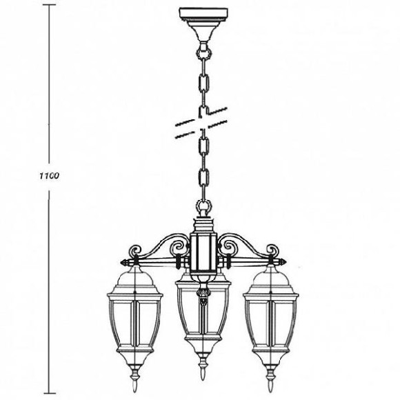 Уличный светильник подвесной  91270/3L Gb