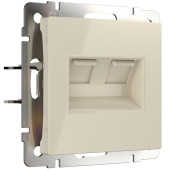 Розетка Встраиваемые механизмы слоновая кость WL03-RJ45+RJ45 -ivory