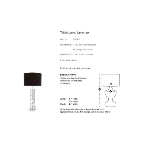 Интерьерная настольная лампа Lorenzo 109567