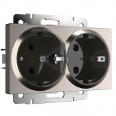 Розетка Встраиваемые механизмы глянцевый никель WL02-SKG-02-IP20 Розетка Встраиваемые механизмы глянцевый никель WL02-SKG-02-IP20