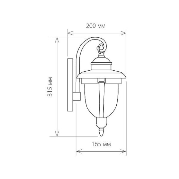Настенный фонарь уличный Atlas черное золото GLYF-2010D