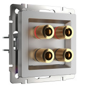 Розетка Встраиваемые механизмы серебряные WL06-AUDIOx4 Розетка Встраиваемые механизмы серебряные WL06-AUDIOx4