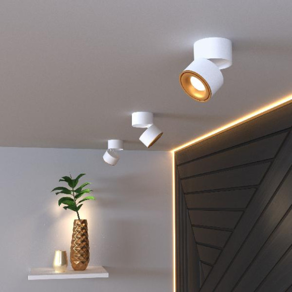 Точечный светильник Klips DLR031 15W 4200K 3100 белый матовый/золото Точечный светильник Klips DLR031 15W 4200K 3100 белый матовый/золото