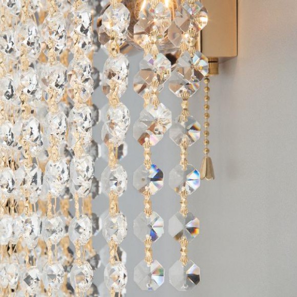 Настенный светильник 3102 3102/2 золото / прозрачный хрусталь