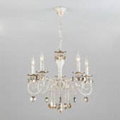 Подвесная люстра Ravenna 10104/5 белый с золотом/тонированный хрусталь Strotskis
