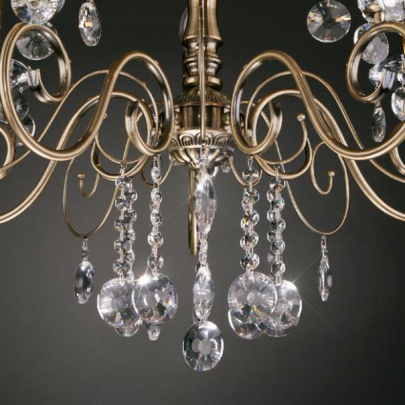 Подвесная люстра Ravenna 10104/5 античная бронза/прозрачный хрусталь Strotskis