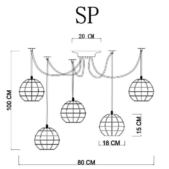 Подвесной светильник Spider A1110SP-5WH