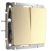 Выключатель Встраиваемые механизмы шампань рифленый WL10-SW-2G-2W
