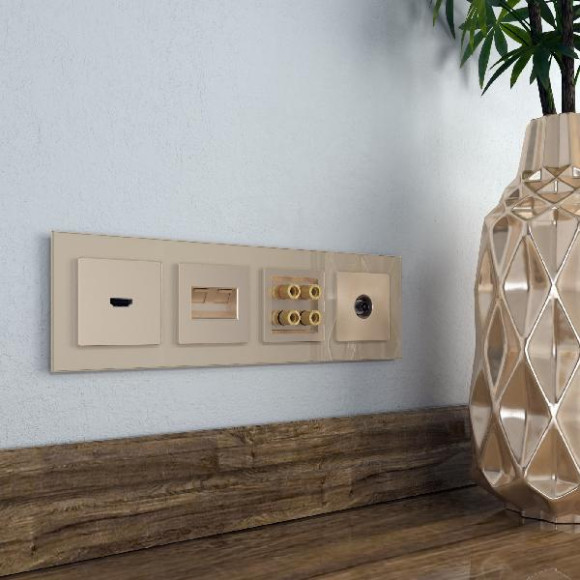 Розетка Встраиваемые механизмы шампань WL11-AUDIOx4 Розетка Встраиваемые механизмы шампань WL11-AUDIOx4