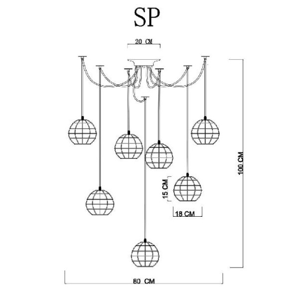 Подвесной светильник Spider A1110SP-7WH