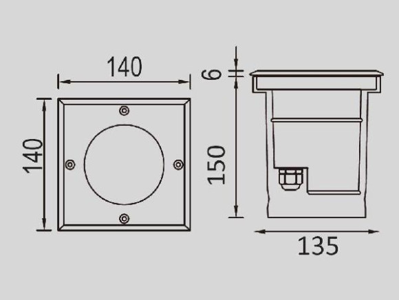 Встраиваемый светильник уличный  73203B