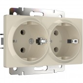 Розетка Встраиваемые механизмы слоновая кость WL03-SKG-02-IP20