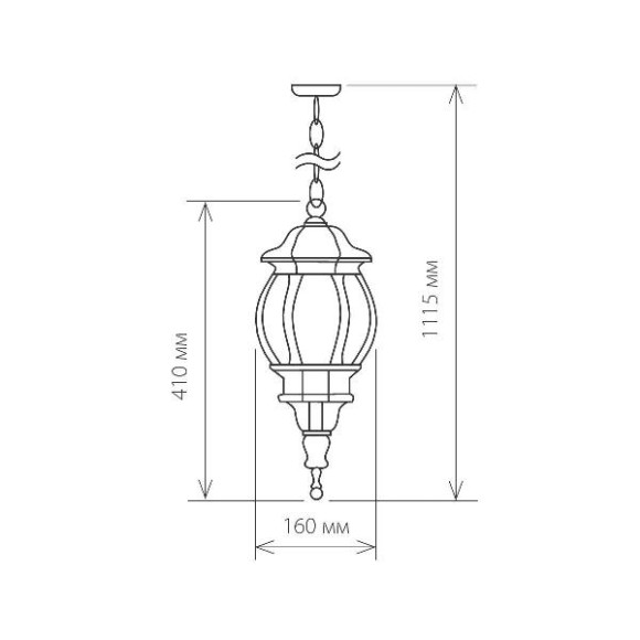Уличный светильник подвесной Farola GL 1001H черное золото