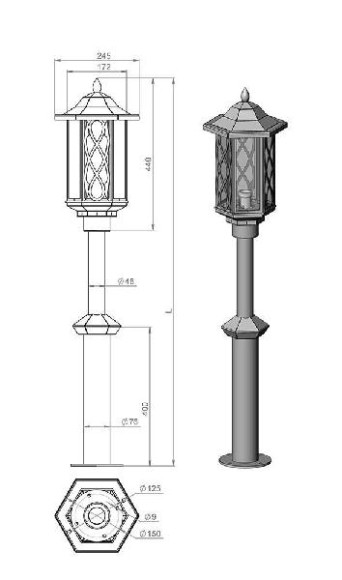 Наземный фонарь Grand 170-41/brc-11