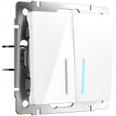 Выключатель Встраиваемые механизмы белые WL01-SW-2G-2W-LED