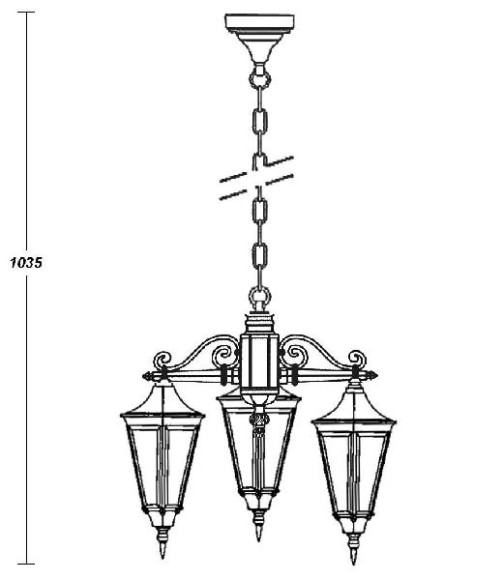 Уличный светильник подвесной  91670/3 Gb