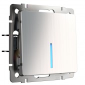 Выключатель Встраиваемые механизмы глянцевый никель WL02-SW-1G-LED