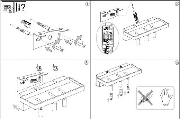 Настенный светильник Elisir ELISIR AP3 OTTONE