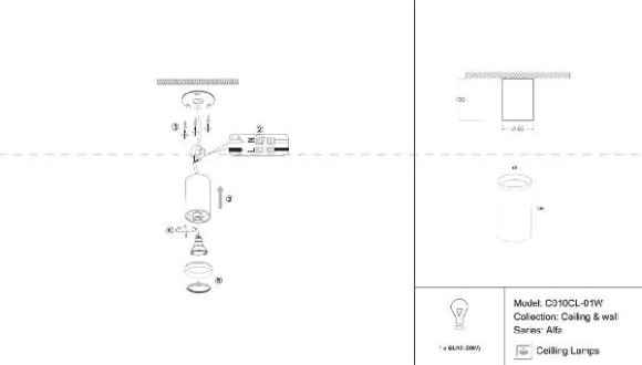 Точечный светильник Alfa C010CL-01W
