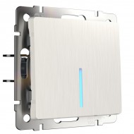 Выключатель Встраиваемые механизмы перламутровый рифленый WL13-SW-1G-LED