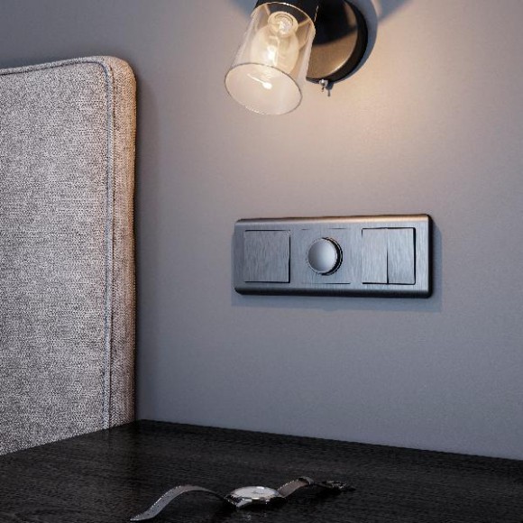 Диммер Встраиваемые механизмы графит рифленый WL04-DM600