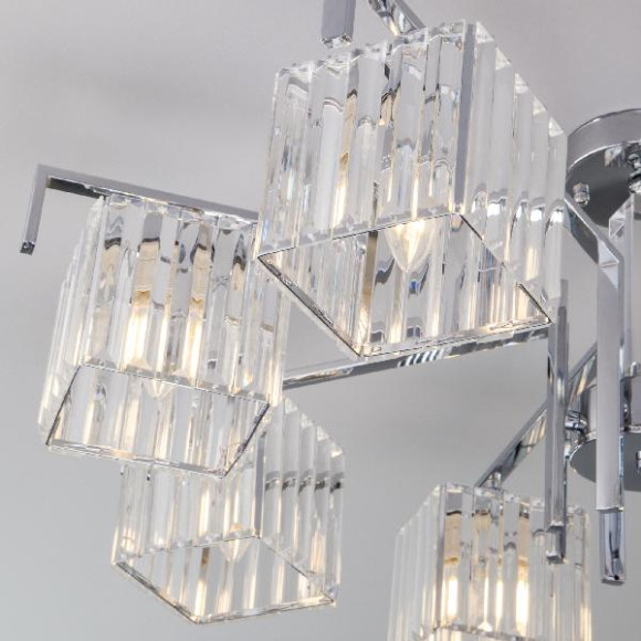 Потолочная люстра April 10117/8 хром/прозрачный хрусталь Strotskis