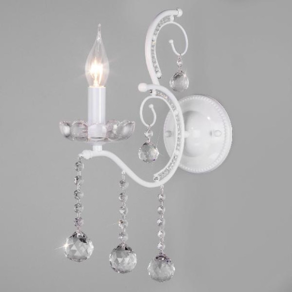 Бра Brezza 10107/1 глянцевый белый/прозрачный хрусталь Strotskis