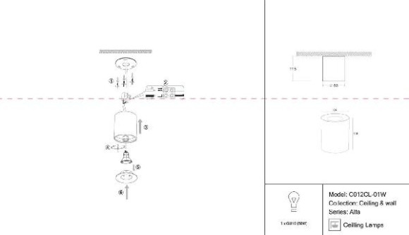 Точечный светильник Alfa C012CL-01W