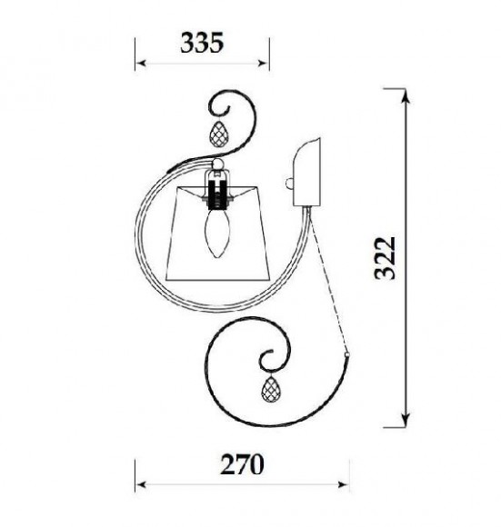 Бра Simone FR2020-WL-01-BZ