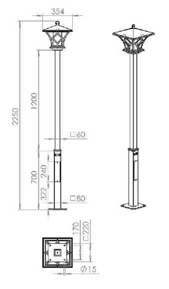 Наземный фонарь Теоло 350-41/bs-06