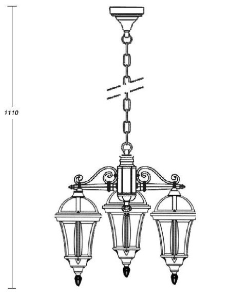 Уличный светильник подвесной  95270/3L Gb