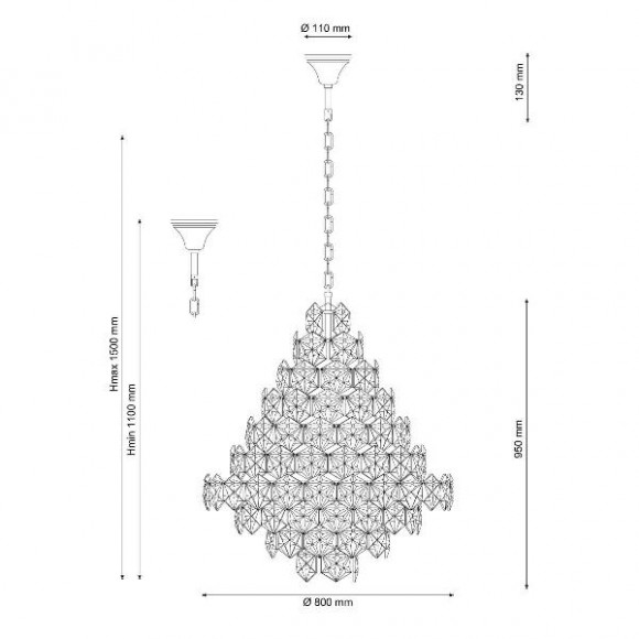 Подвесная люстра Rumba Rumba 1050.17 chrome