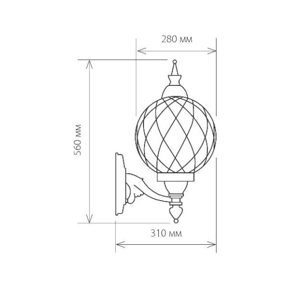 Настенный фонарь уличный Sirius Sirius U черное золото