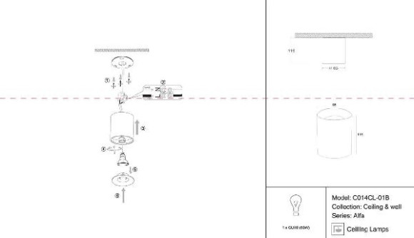 Точечный светильник Alfa C014CL-01B