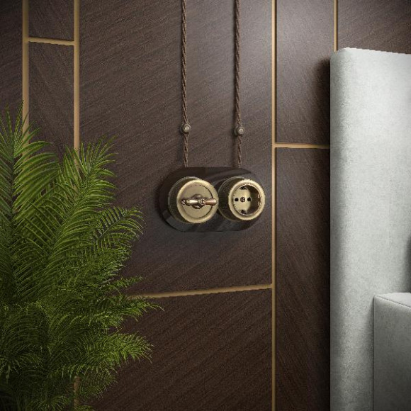 Розетка Накладные ретро механизмы Ретро бронзовые WL19-10-01