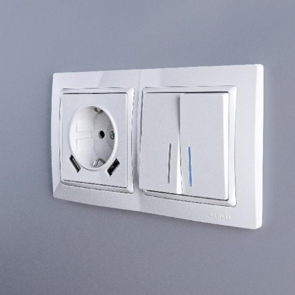 Выключатель Встраиваемые механизмы белые WL01-SW-2G-LED